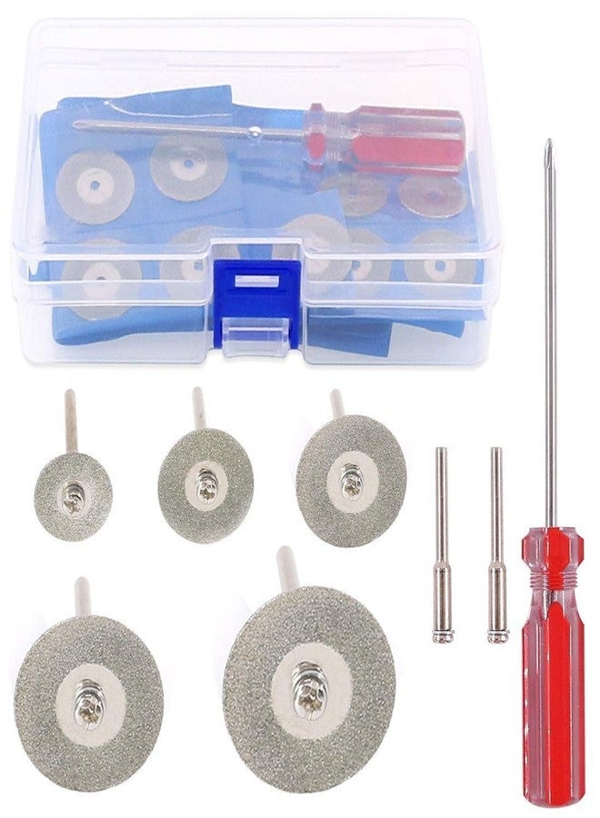 DIY Crafts Pack OF 34 Pcs, Design No # 1, Assorted Sizes Diamond Cutting Wheel Kit, Rotary Tool Cutting Wheels Sets with 2Pcs Mandrel and 1 Screwdri (Pack OF 34 Pcs, Design No # 1) - Image 3